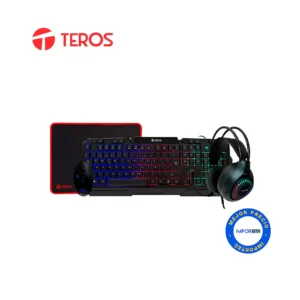 Combo 4 en 1 Teros TE-4063N | Teclado, Audífono, Mouse, PadMouse